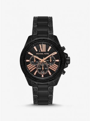 Michael Kors Wren Pave Horloge Dames Zwart | 201835-DFE