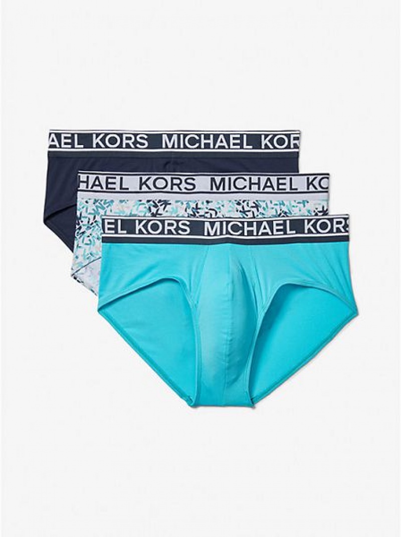 Michael Kors 3-pack Stretch Nylon Slips Heren Donkerblauw | 526938-WEP