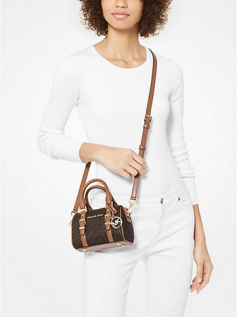 Michael Kors Bedford Legacy Extra-small Logo Duffle Crossbodytassen Dames Bruin | 853701-IQF