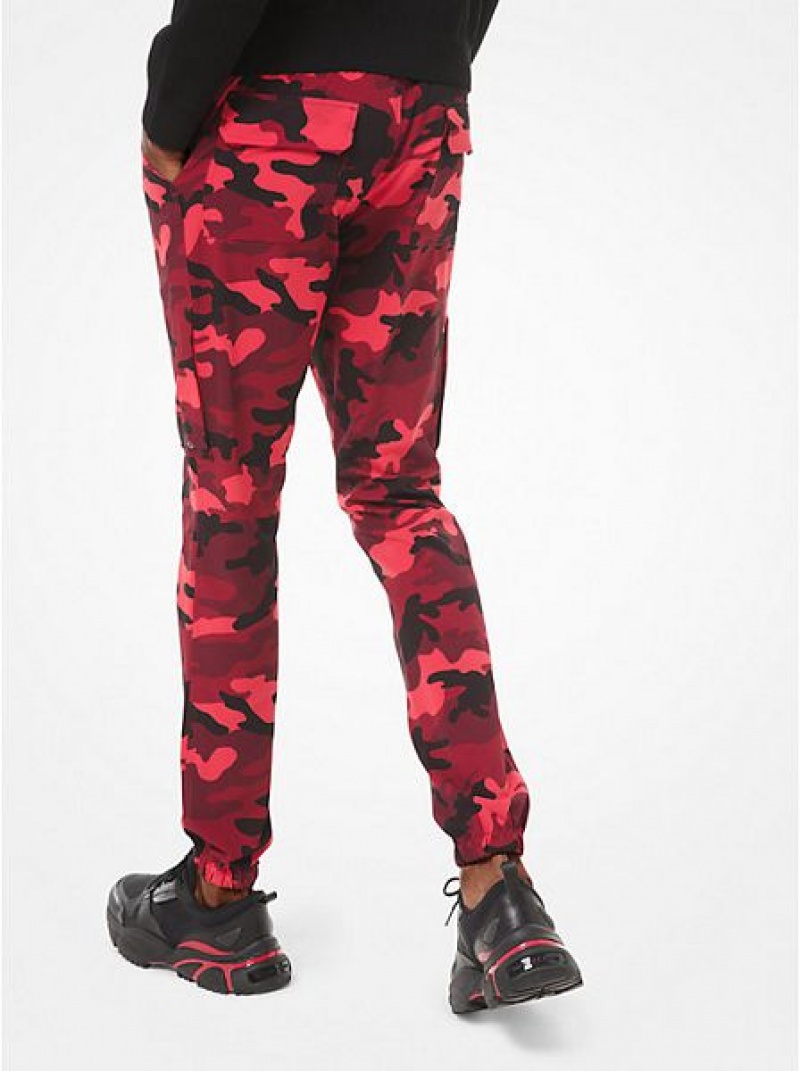 Michael Kors Camouflage Woven Joggingbroeken Heren Rood | 374812-FKA