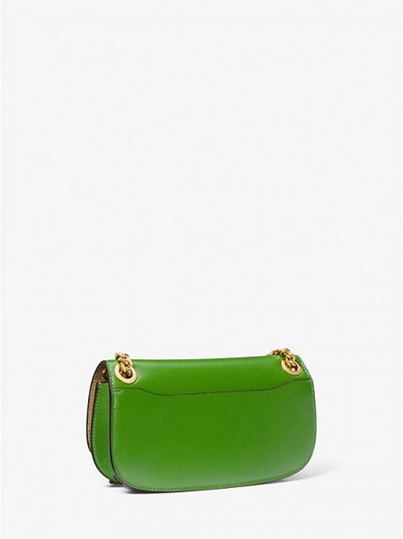 Michael Kors Christie Leren Envelope Mini Tassen Dames Groen | 819304-URS