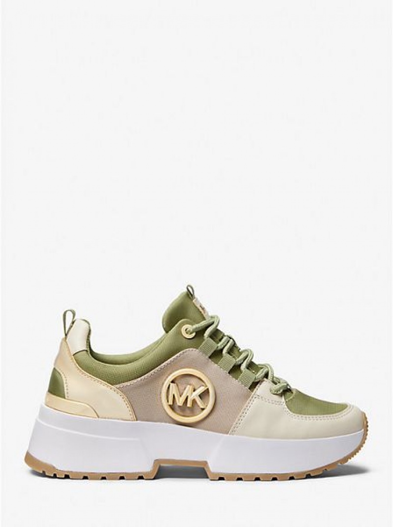 Michael Kors Cosmo Canvas Sneakers Dames Olijfgroen | 370452-SJB