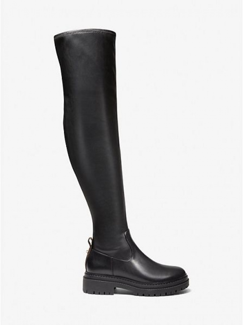 Michael Kors Cyrus Faux Over-the-knee Leren Laarzen Dames Zwart | 729614-ZTF