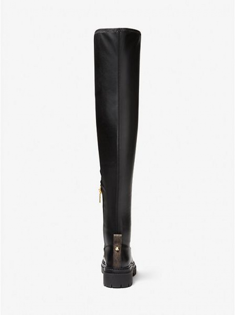 Michael Kors Cyrus Faux Over-the-knee Leren Laarzen Dames Zwart | 729614-ZTF