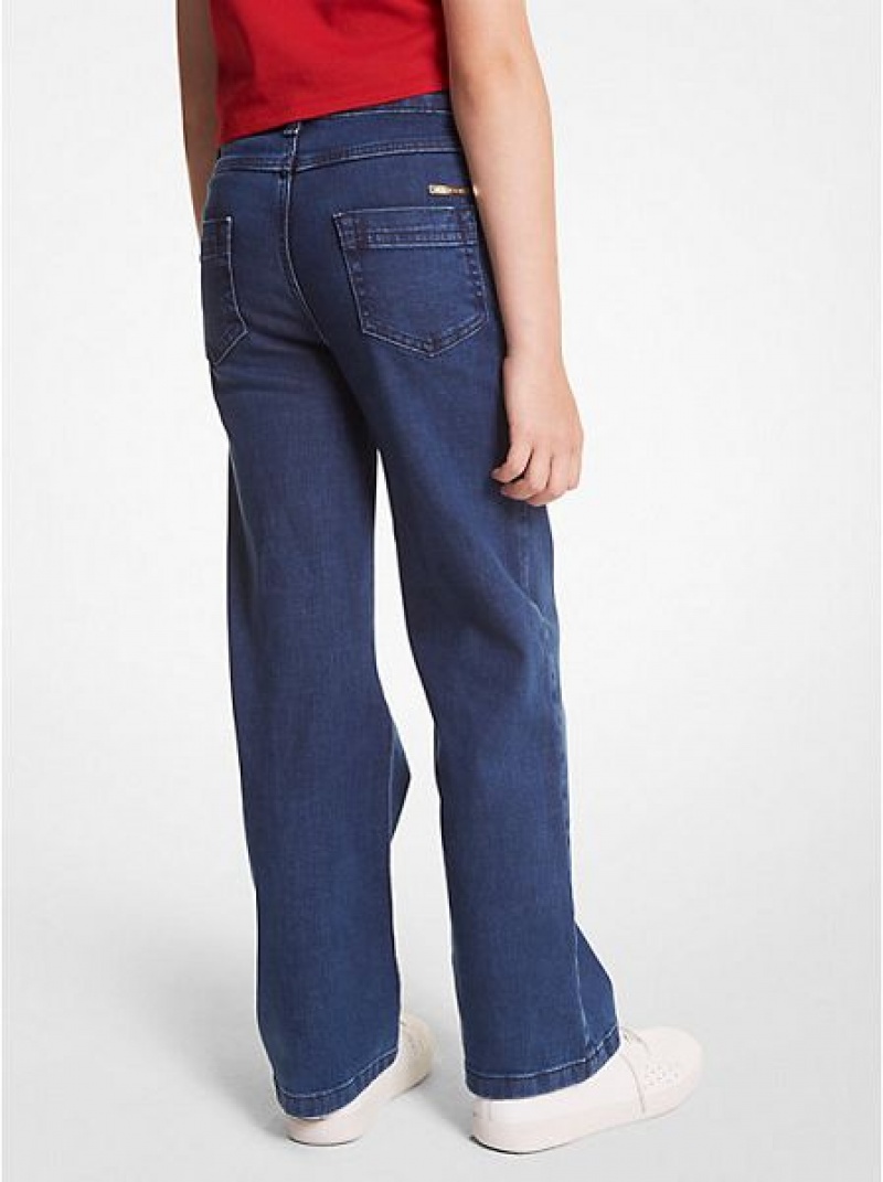 Michael Kors Embellished Stretch Katoenen Jeans Kinderen Blauw | 297506-NVI