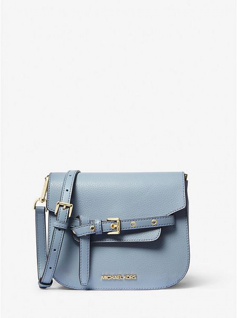 Michael Kors Emilia Small Leren Crossbodytassen Dames Blauw | 726934-VJW