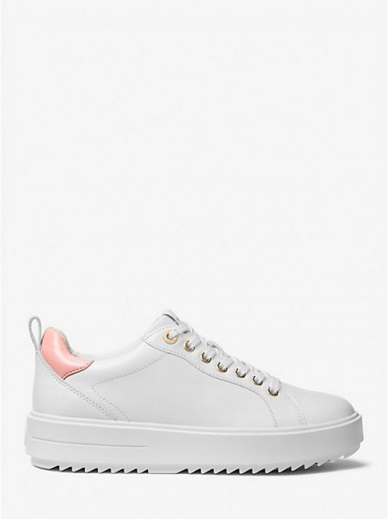 Michael Kors Emmett Leren Sneakers Dames Roze | 138705-IGO