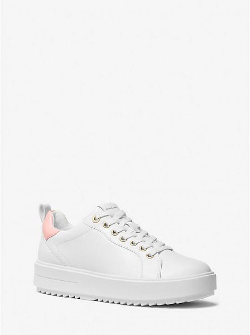 Michael Kors Emmett Leren Sneakers Dames Roze | 138705-IGO