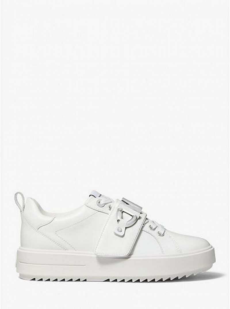 Michael Kors Emmett Logo Embellished Leren Sneakers Dames Wit | 679508-AIJ