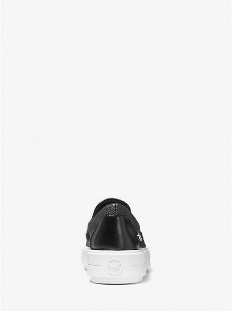 Michael Kors Emmett Logo Slip On Sneakers Dames Zwart | 034659-ECR