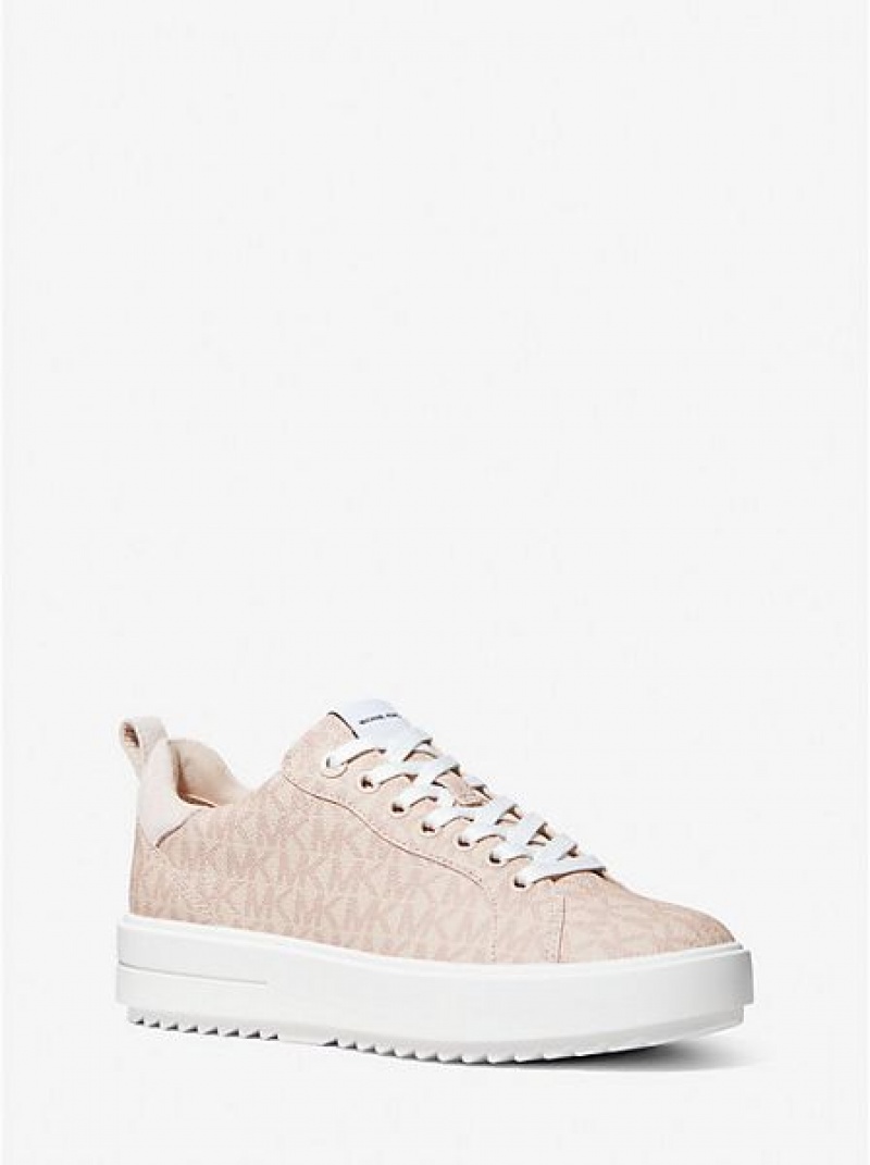 Michael Kors Emmett Logo Sneakers Dames Koraal Wit | 837145-QAI