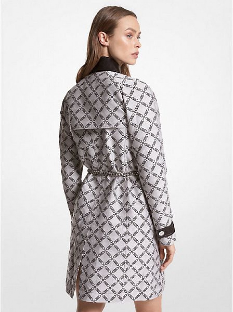 Michael Kors Empire Logo Jacquard Trench Jassen Dames Zwart | 120674-CUT