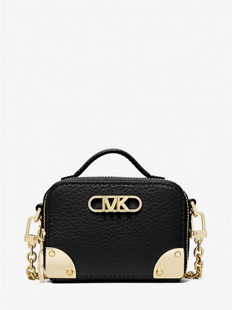 Michael Kors Estelle Micro Pebbled Leren Crossbodytassen Dames Zwart | 278613-ADX