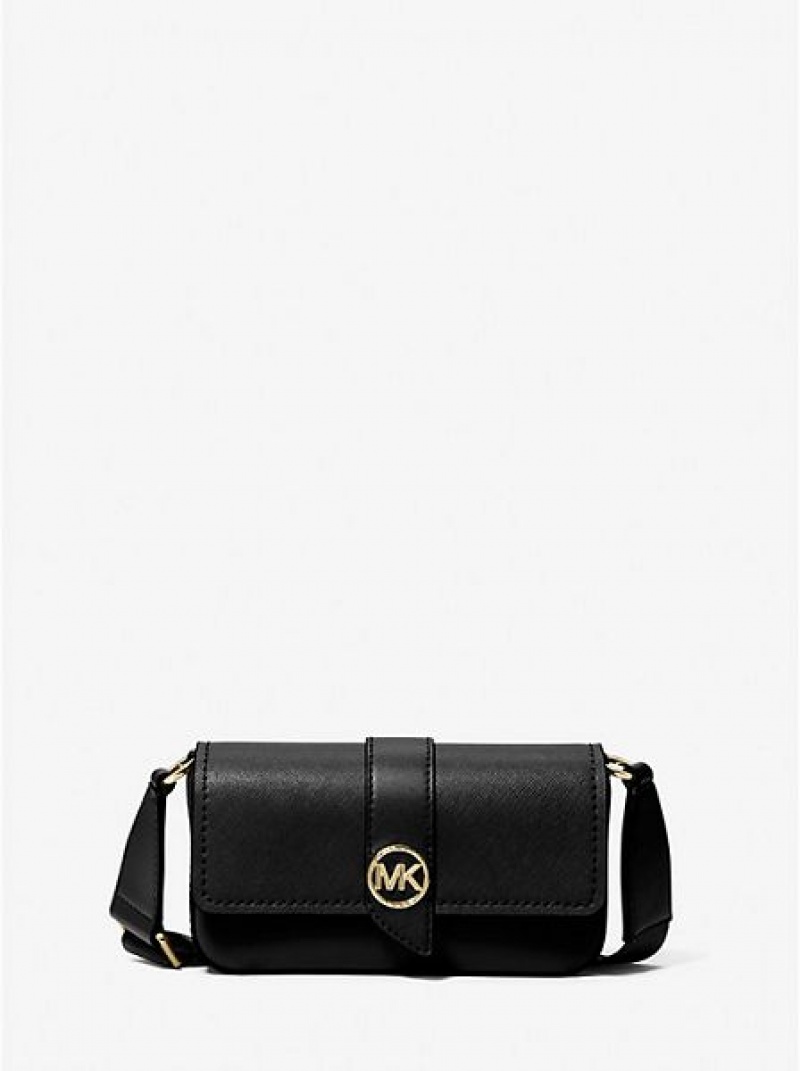 Michael Kors Greenwich Extra-small Saffiano Leren Sling Crossbodytassen Dames Zwart | 024918-QRC