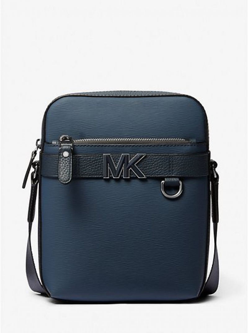 Michael Kors Hudson Leren Crossbodytassen Heren Donkerblauw | 174380-IFR