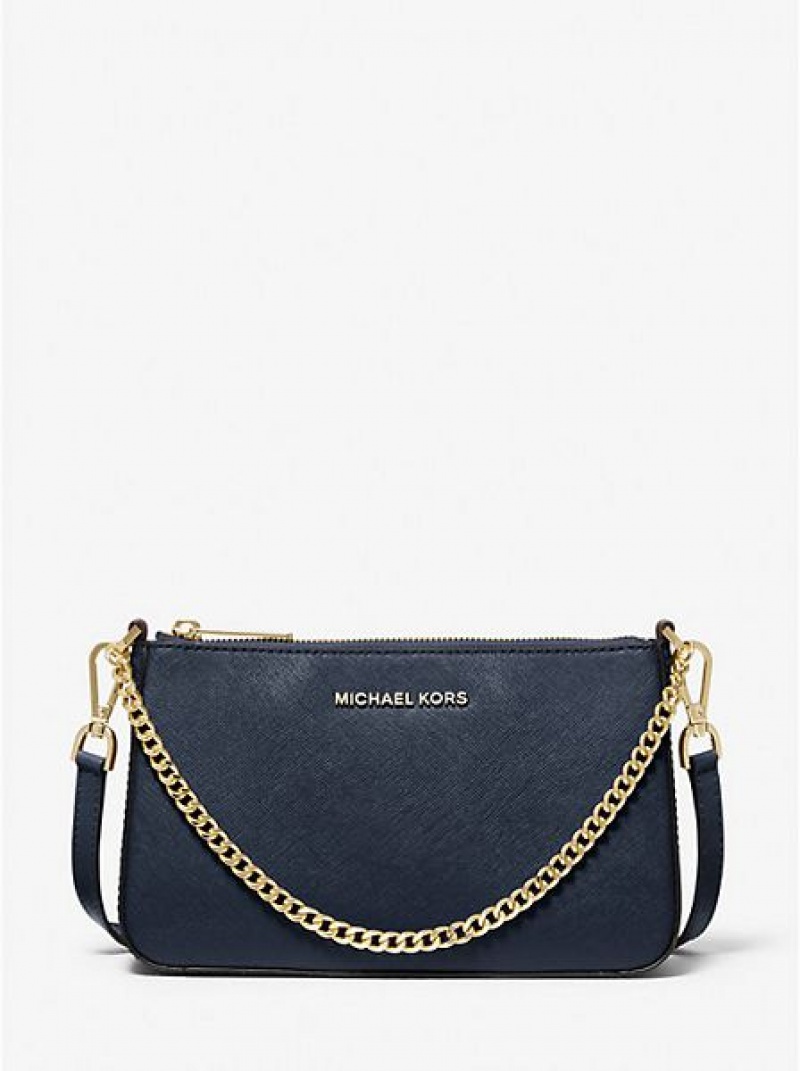 Michael Kors Jet Set Medium Saffiano Leren Crossbodytassen Dames Donkerblauw | 289650-EDH