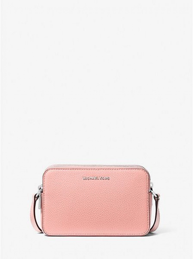 Michael Kors Jet Set Small Pebbled Leren Double-zip Camera Mini Tassen Dames Roze | 258309-KOT