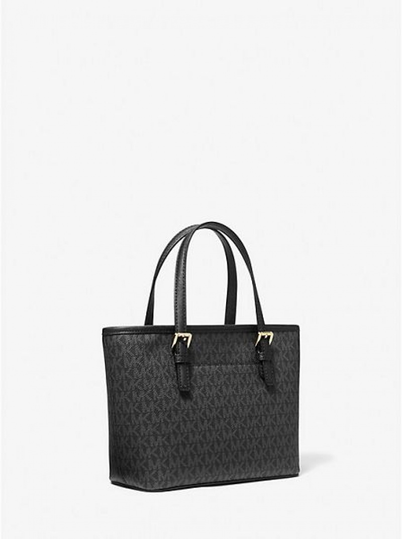 Michael Kors Jet Set Travel Extra-small Logo Tote Tassen Dames Zwart | 109573-VPF