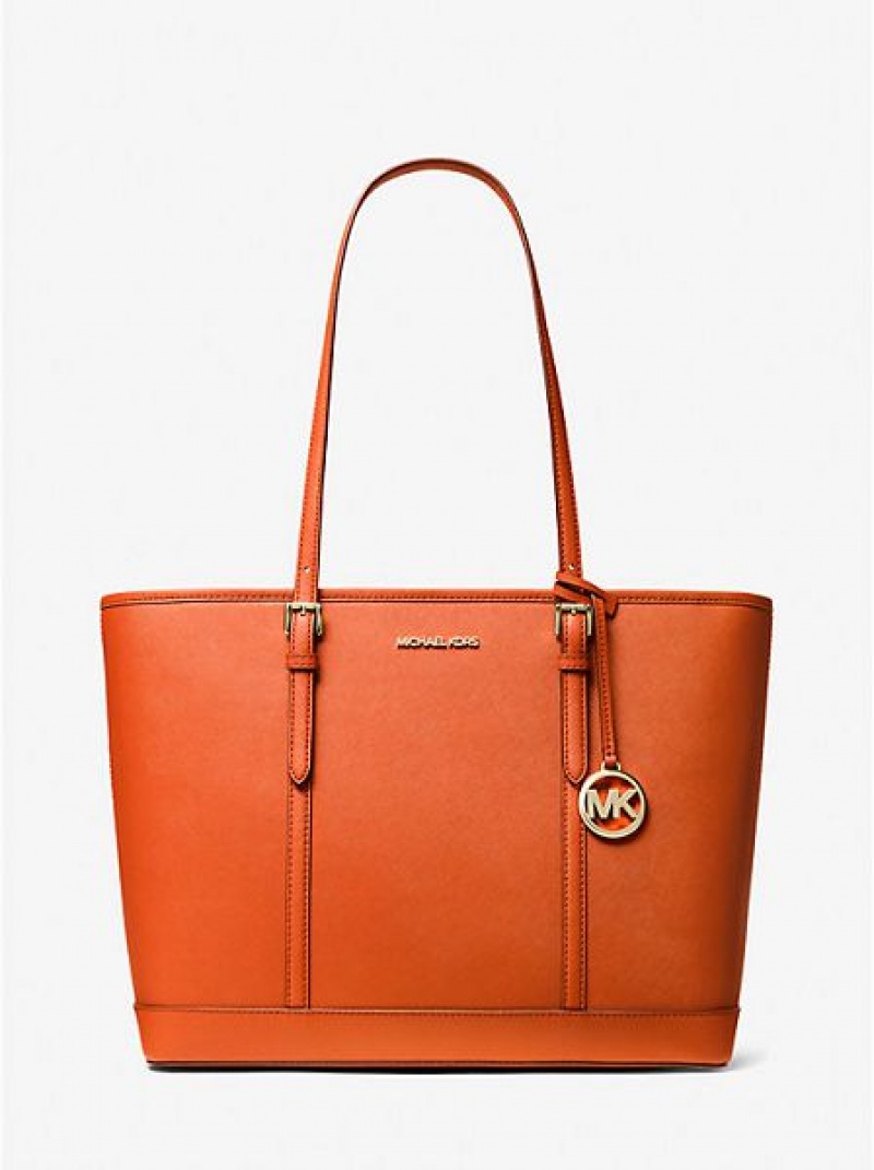 Michael Kors Jet Set Travel Large Saffiano Leren Tote Tassen Dames Rood | 392781-FDW