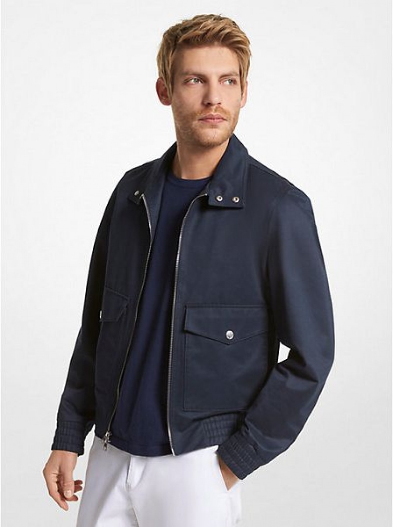 Michael Kors Katoenen Blend Blouson Jassen Heren Donkerblauw | 201754-XMP