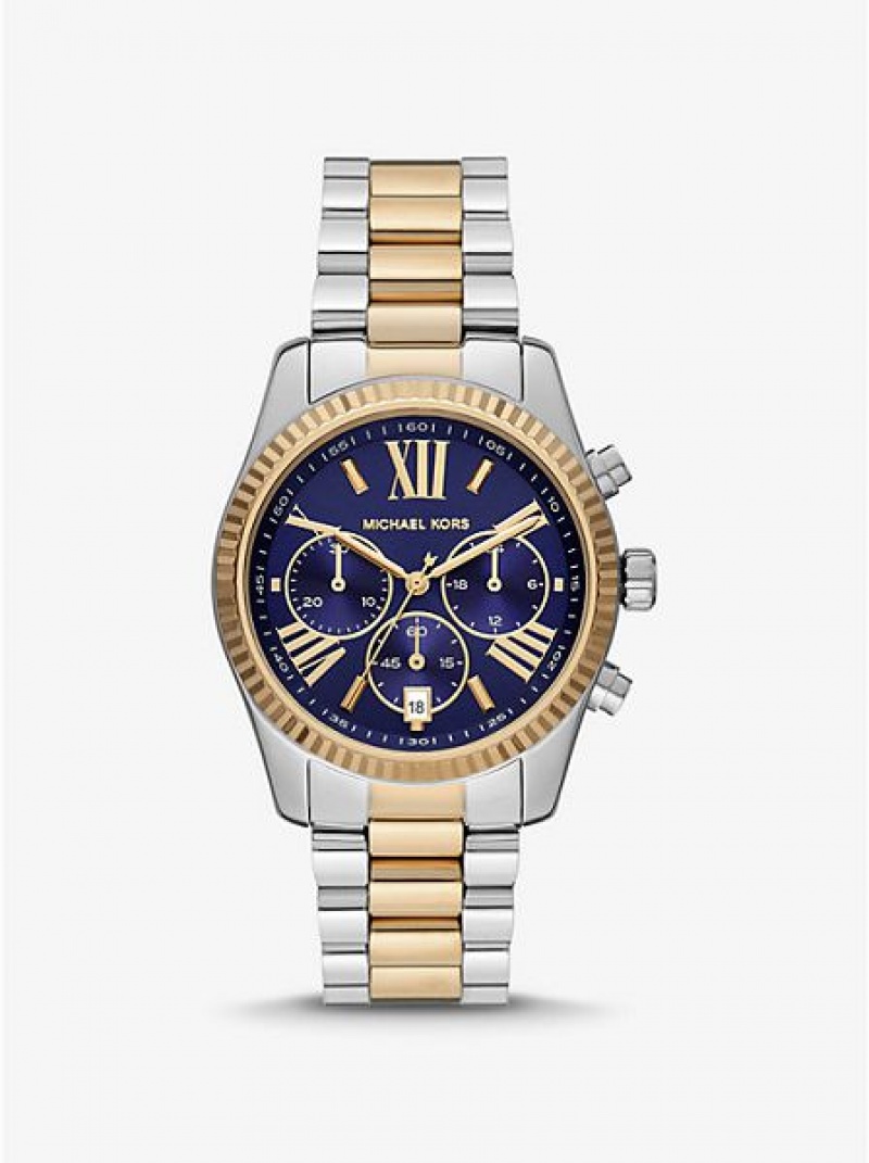 Michael Kors Lexington Horloge Dames Zilver Goud | 670825-GRJ