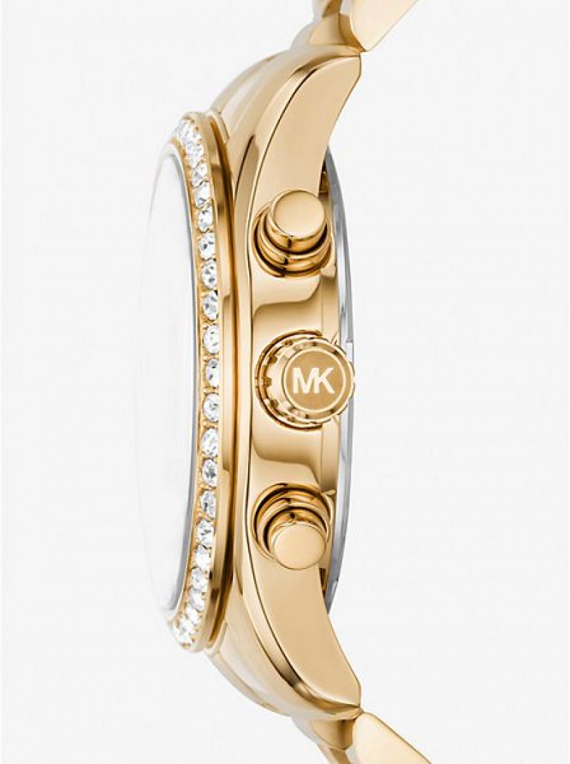 Michael Kors Lexington Pave Horloge Dames Goud | 196854-OZK