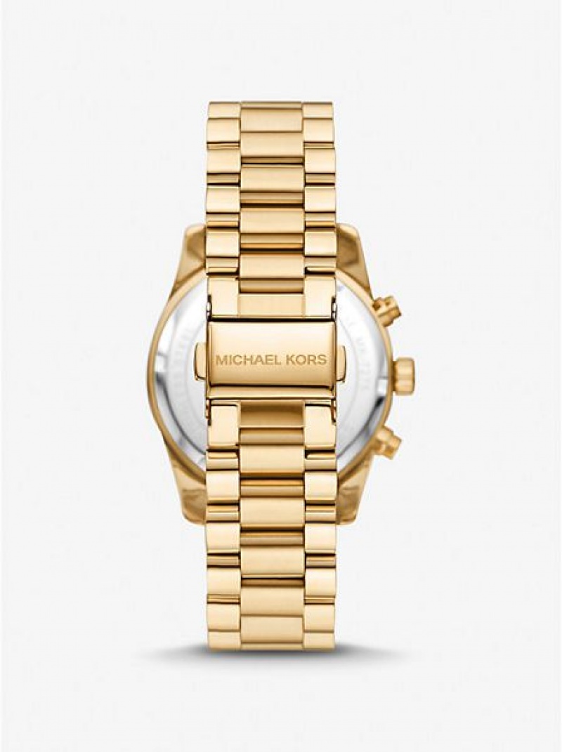 Michael Kors Lexington Pave Horloge Dames Goud | 196854-OZK