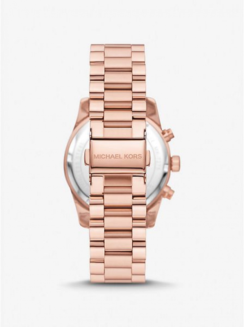 Michael Kors Lexington Pave Horloge Dames Roze Goud | 253468-SBN