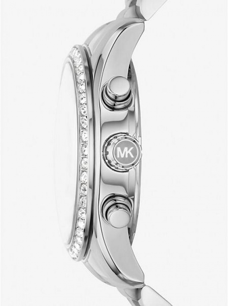 Michael Kors Lexington Pave Horloge Dames Zilver | 649702-PTZ