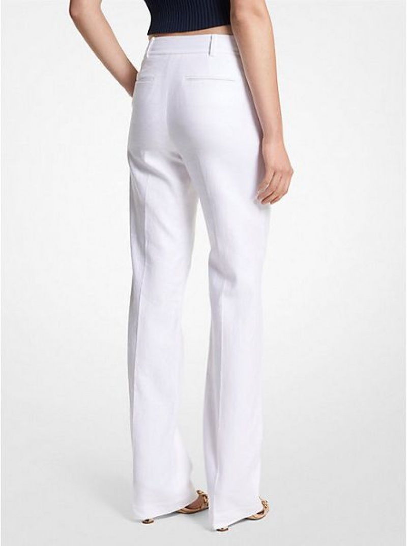 Michael Kors Linen Blend Broek Dames Wit | 861253-MCQ