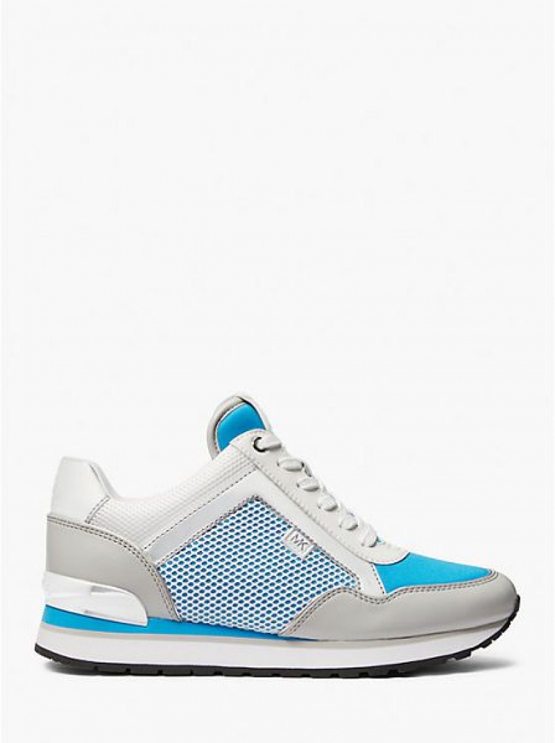 Michael Kors Maddy Mesh And Scuba Sneakers Dames Blauw | 041927-APS