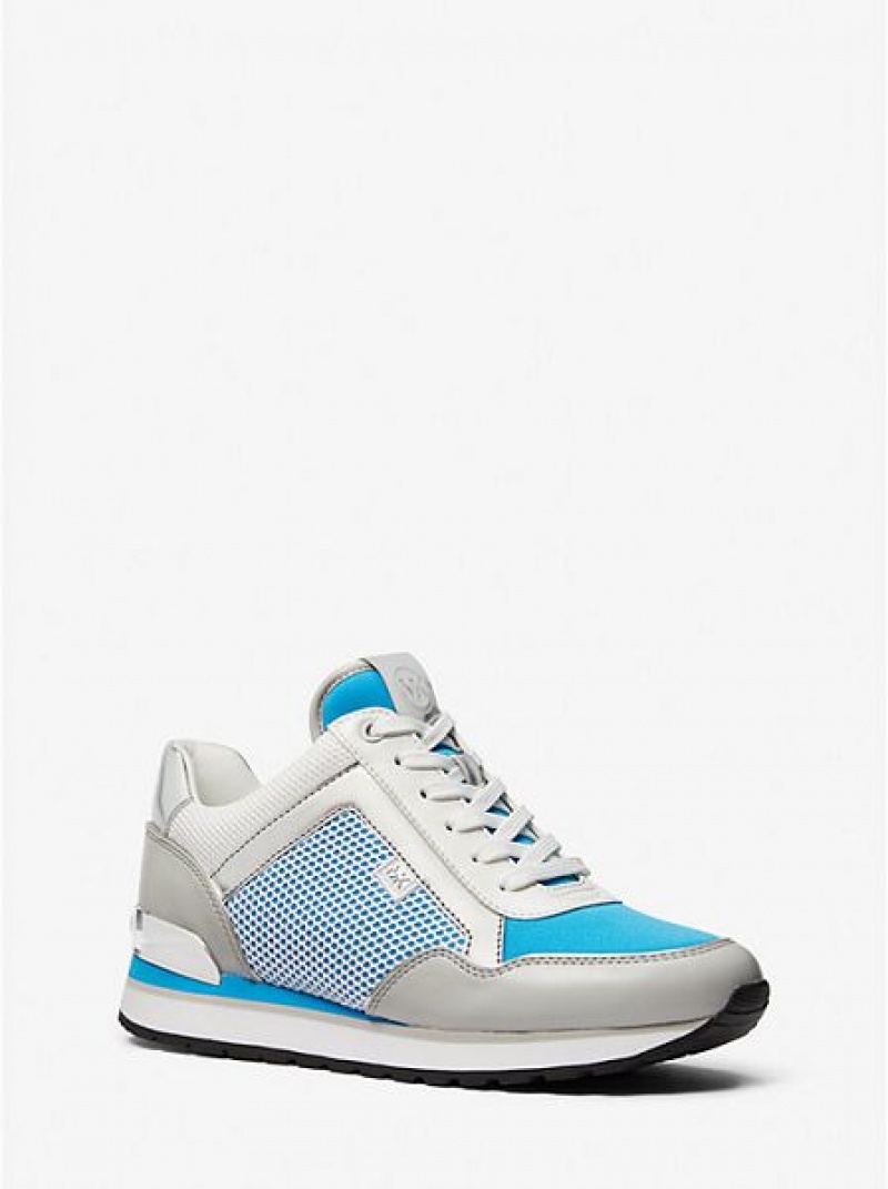 Michael Kors Maddy Mesh And Scuba Sneakers Dames Blauw | 041927-APS