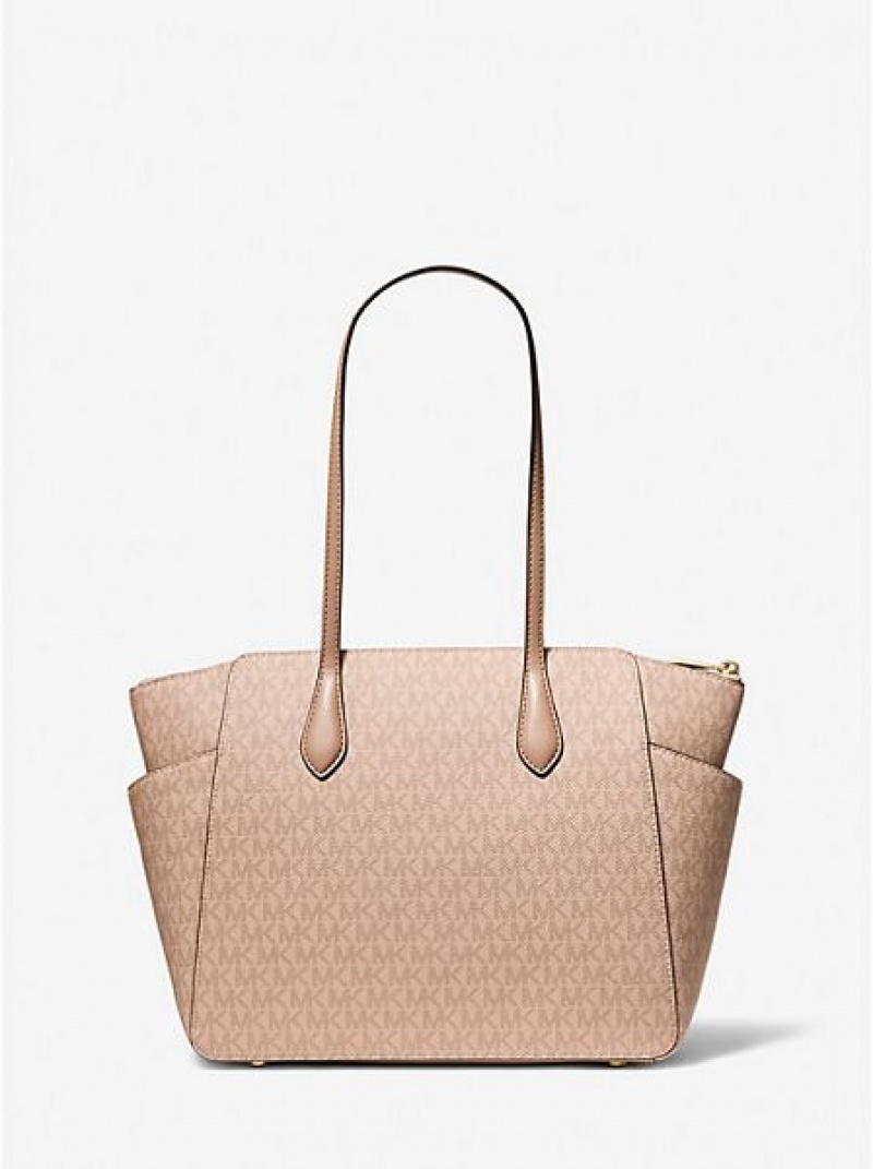 Michael Kors Marilyn Medium Logo Tote Tassen Dames Bruin | 876031-ILT