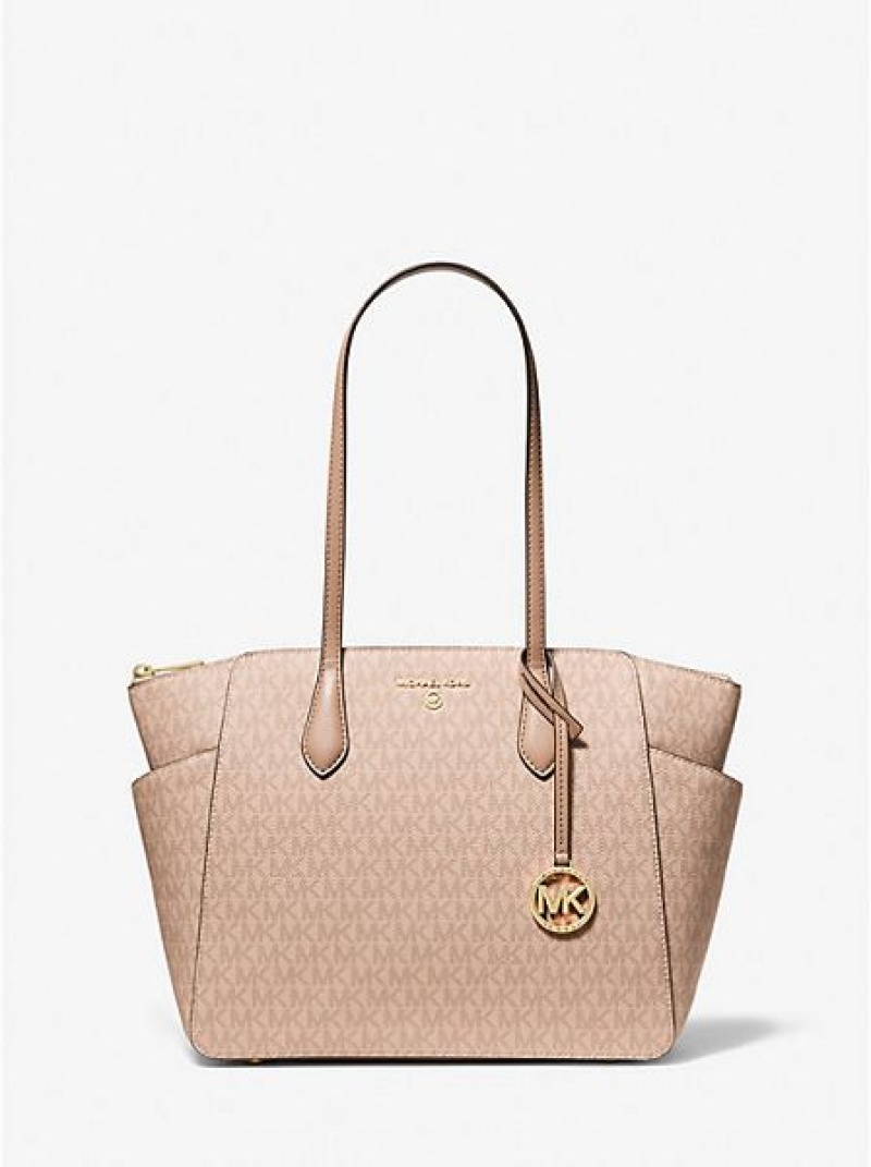 Michael Kors Marilyn Medium Logo Tote Tassen Dames Bruin | 876031-ILT