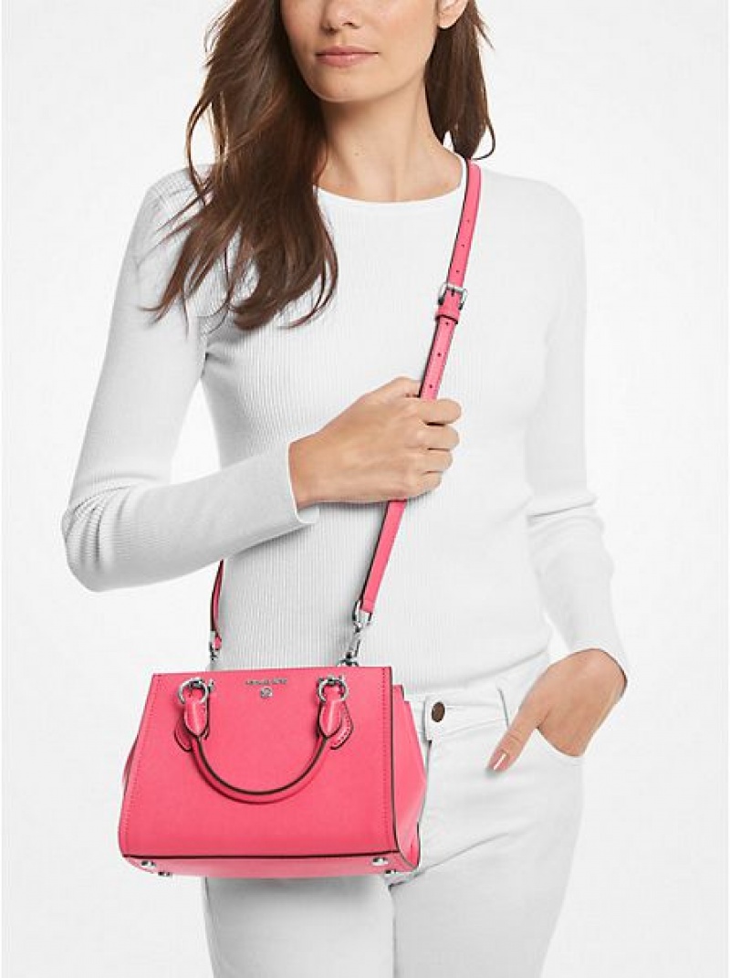 Michael Kors Marilyn Small Saffiano Leren Crossbodytassen Dames Roze | 416905-ORG