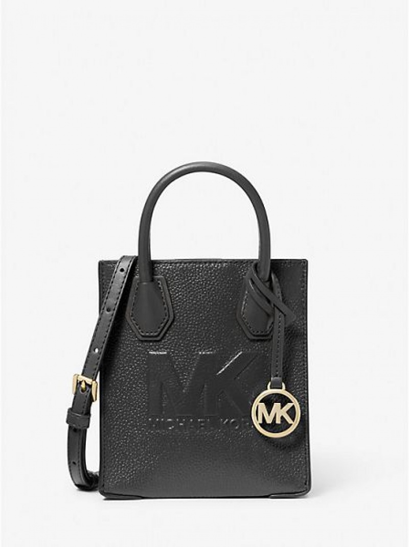 Michael Kors Mercer Extra-small Pebbled Leren Crossbodytassen Dames Zwart | 598164-XUK