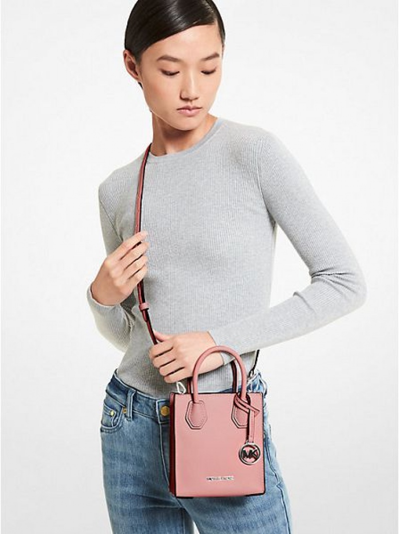 Michael Kors Mercer Extra-small Pebbled Leren Crossbodytassen Dames Roze | 401578-ERC