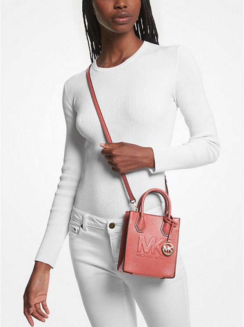 Michael Kors Mercer Extra-small Pebbled Leren Crossbodytassen Dames Roze | 458721-BWP