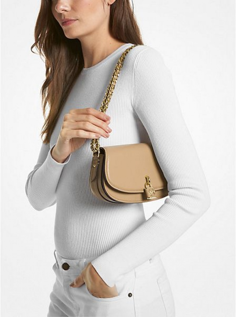 Michael Kors Mila Small Leren Schoudertassen Dames Bruin | 076593-ARI