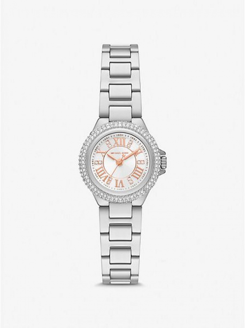 Michael Kors Mini Camille Pave Horloge Dames Zilver | 901528-DBJ