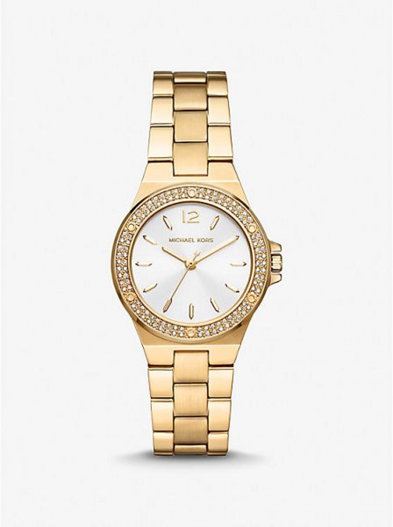 Michael Kors Mini Lennox Pave Horloge Dames Goud | 147385-NQK