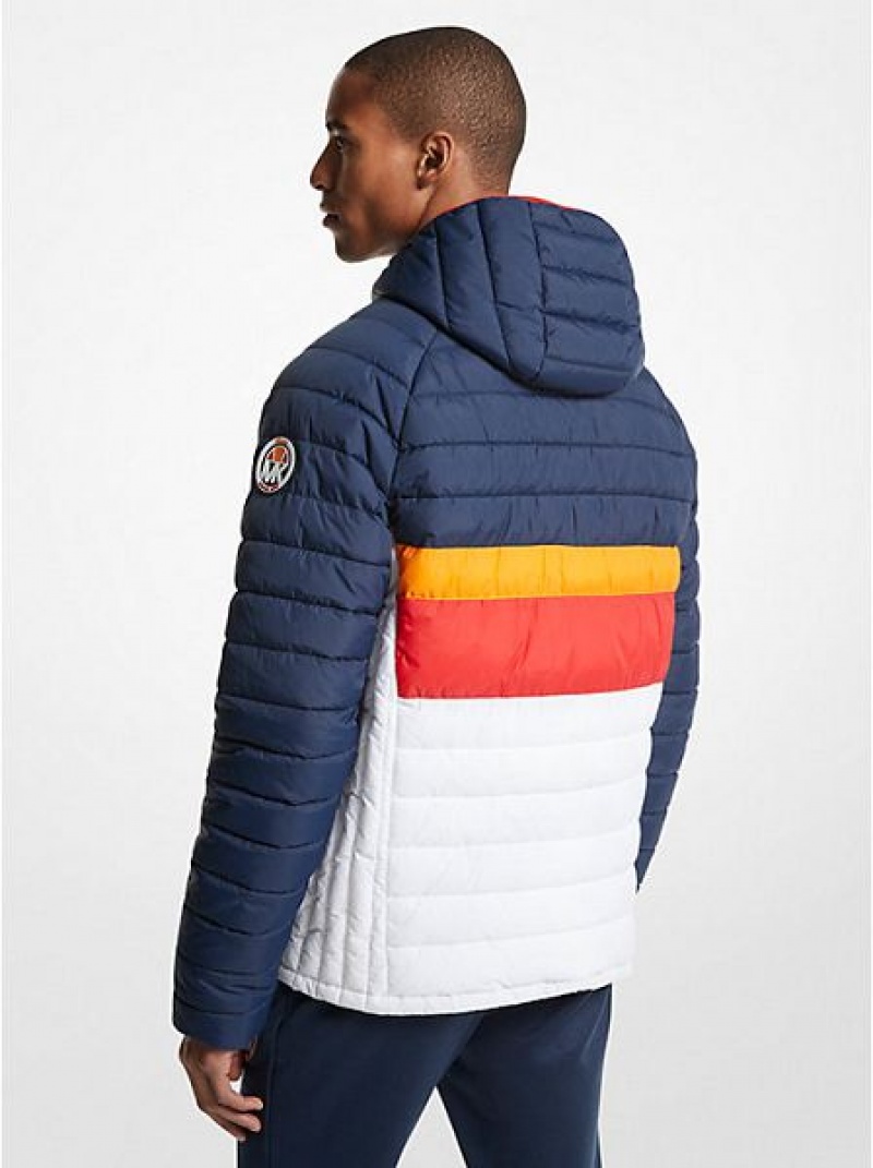 Michael Kors Mk X Ellesse Breckenridge Color-blocked Gewatteerd Nylon Puffer Jassen Heren Gekleurd | 418352-CME