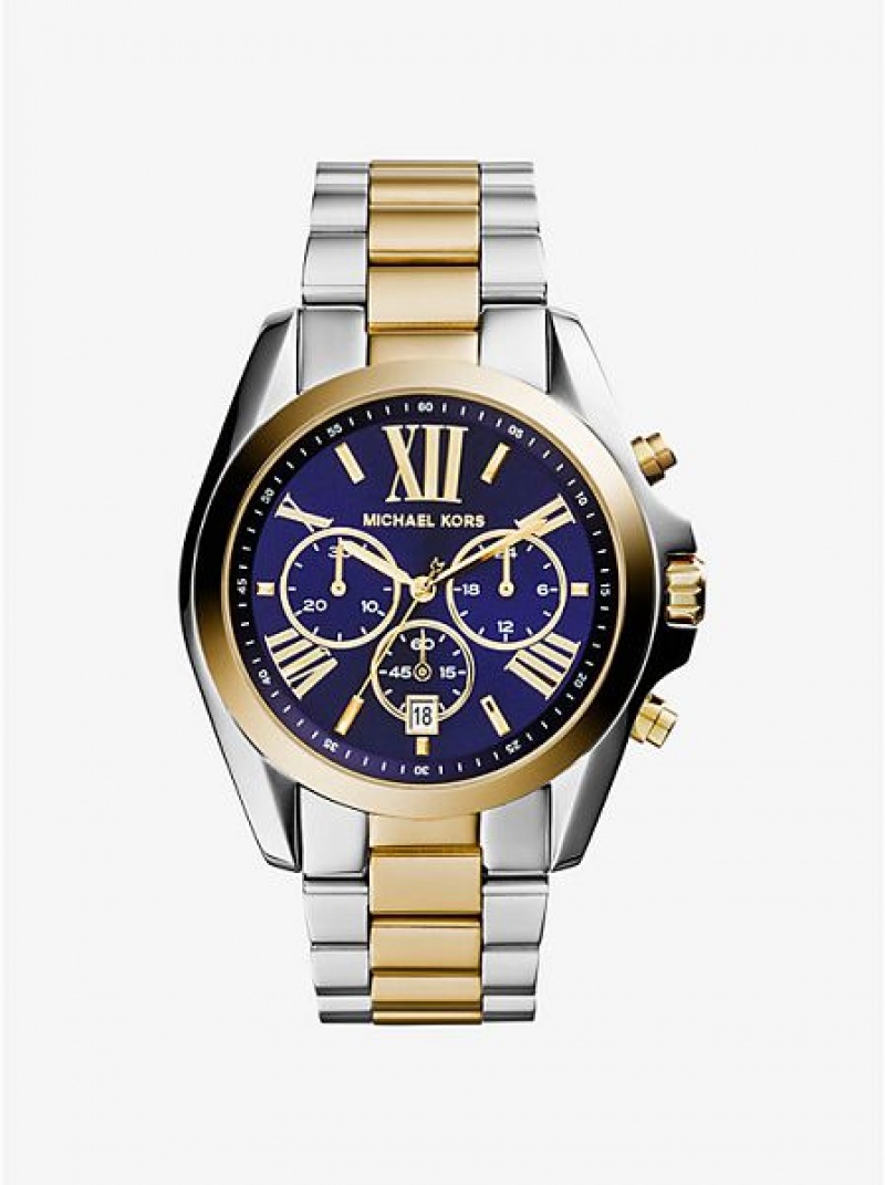 Michael Kors Oversized Bradshaw Horloge Dames Zilver Goud | 410389-XIP