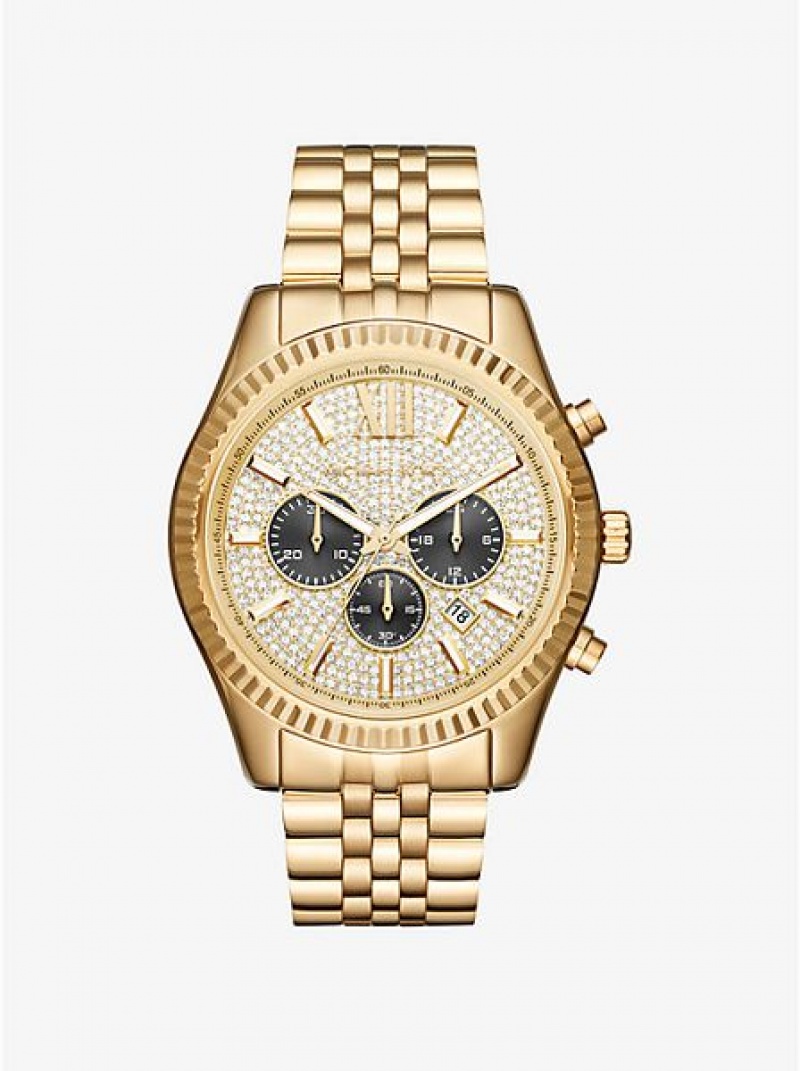 Michael Kors Oversized Lexington Horloge Dames Goud | 439270-BGI