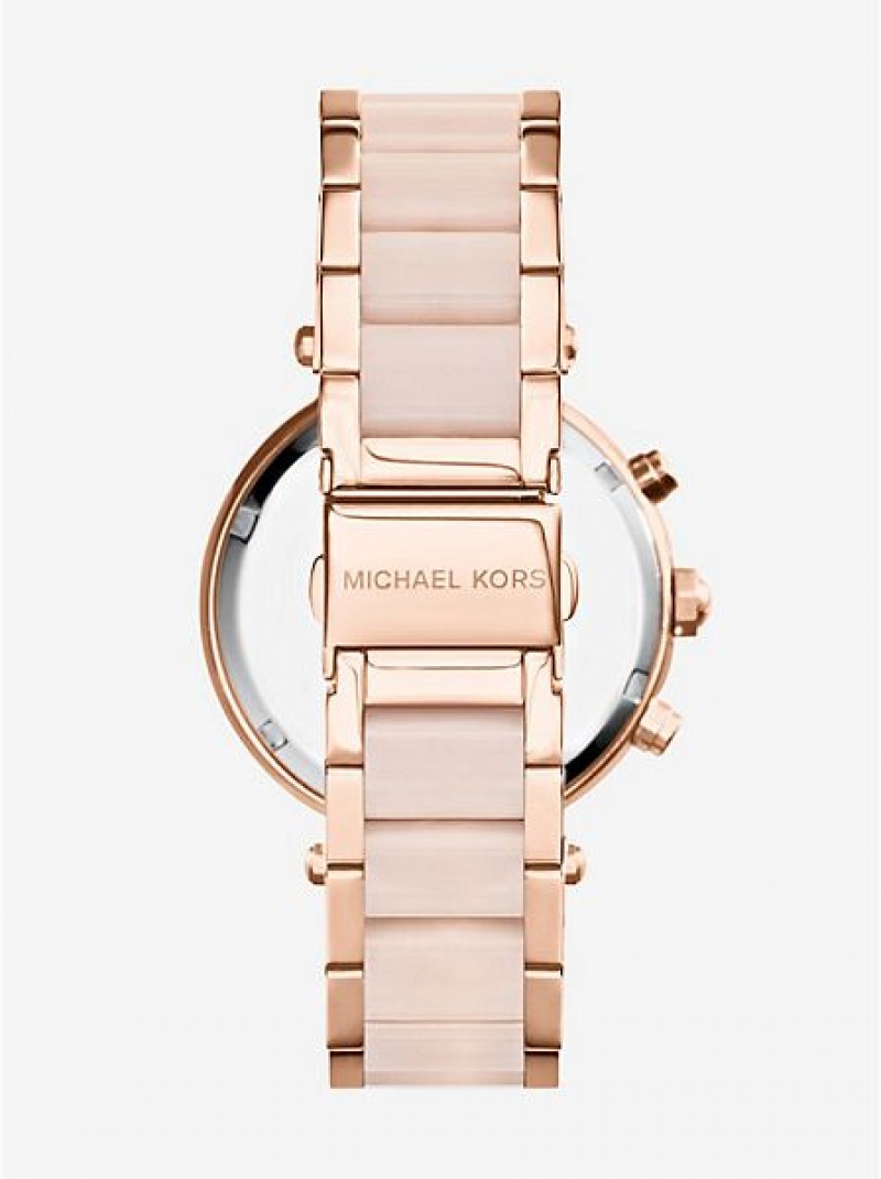 Michael Kors Parker Blush Acetate Horloge Dames Roze Goud | 514923-UML