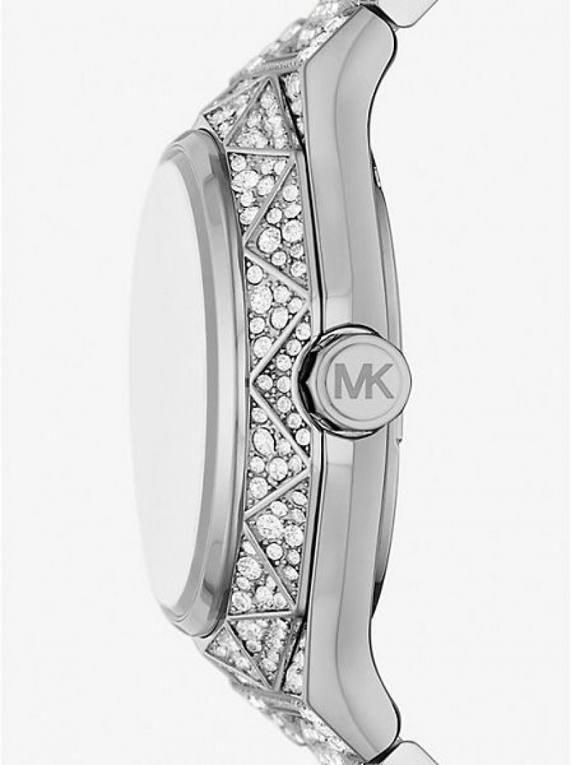 Michael Kors Pride Limited-edition Oversized Raquel Rainbow Pave Horloge Dames Zilver | 704821-CBE