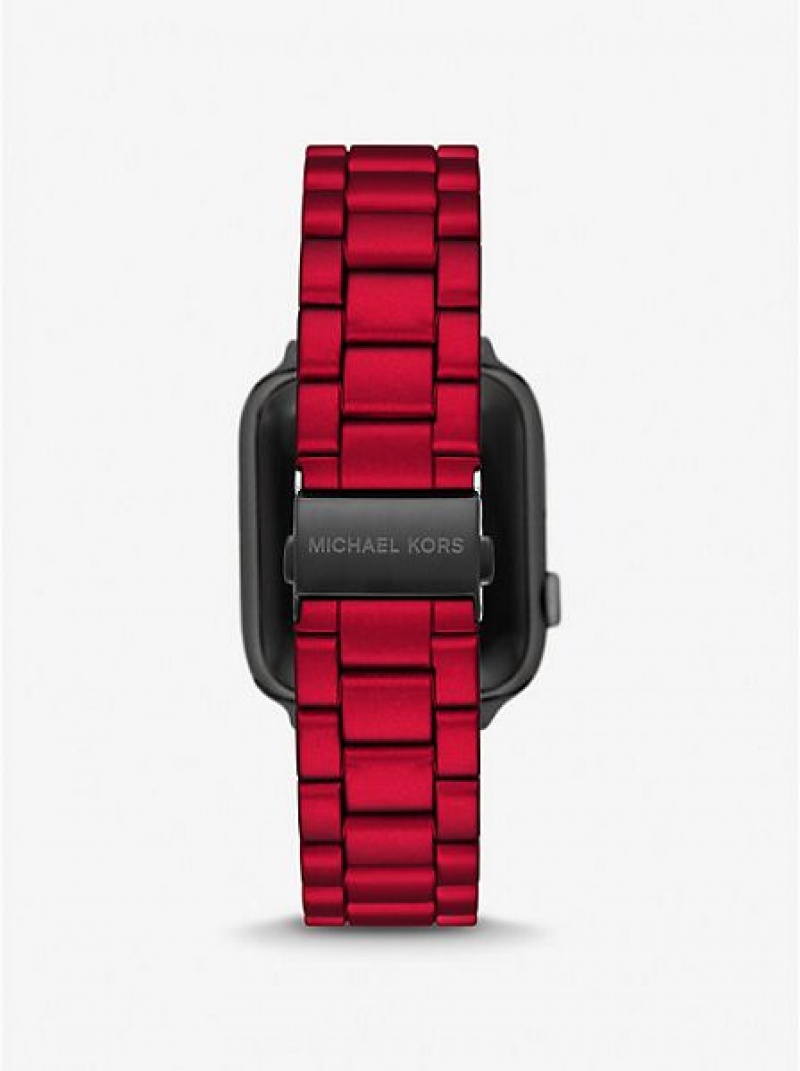 Michael Kors Red-coated Stainless Steel Riemen For Apple Horloge Dames Rood | 541702-IBZ