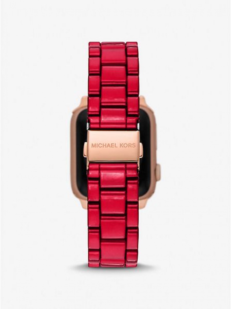 Michael Kors Red-coated Stainless Steel Riemen For Apple Horloge Dames Rood | 259310-BHG