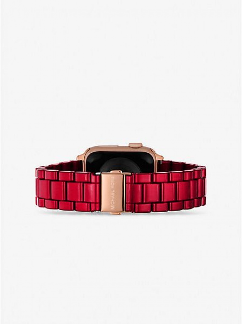 Michael Kors Red-coated Stainless Steel Riemen For Apple Horloge Dames Rood | 259310-BHG