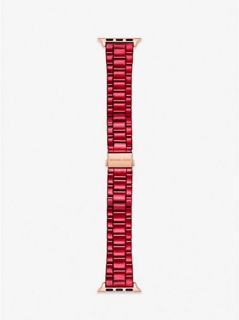 Michael Kors Red-coated Stainless Steel Riemen For Apple Horloge Dames Rood | 259310-BHG